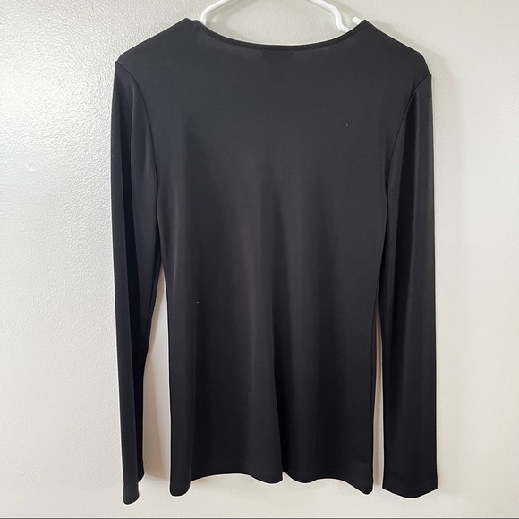 Ann Taylor Black Slinky Top Gold Details - Picture 3 of 8